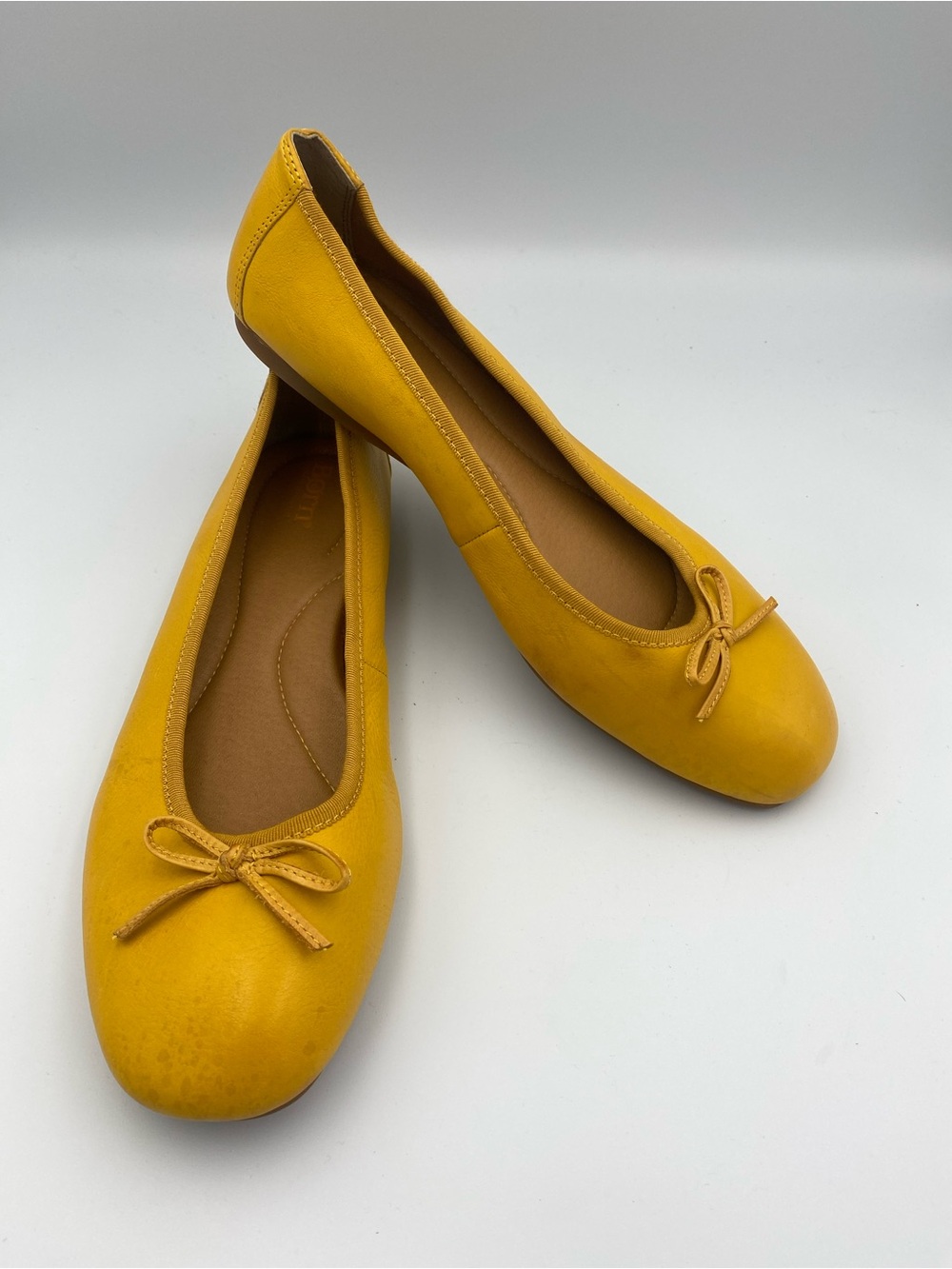 Born Women's Yellow Bow Ballet Flats
